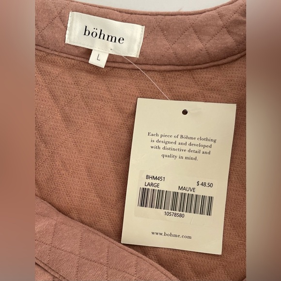 NWT Böhme Quilted Mauve Cardigan - Picture 6 of 8